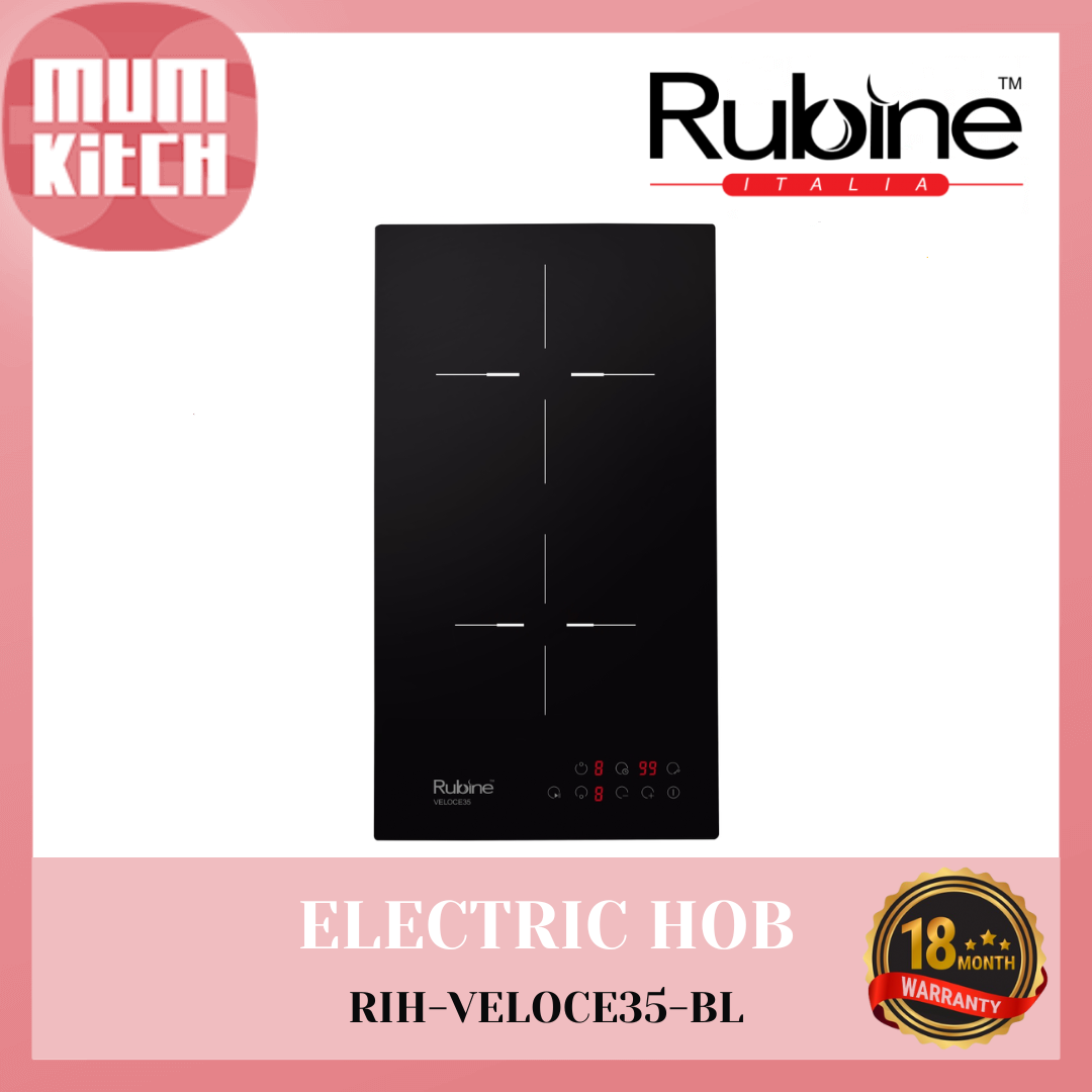 RUBINE Electric Hob Built-in Induction-Domino RIH-VELOCE35-BL