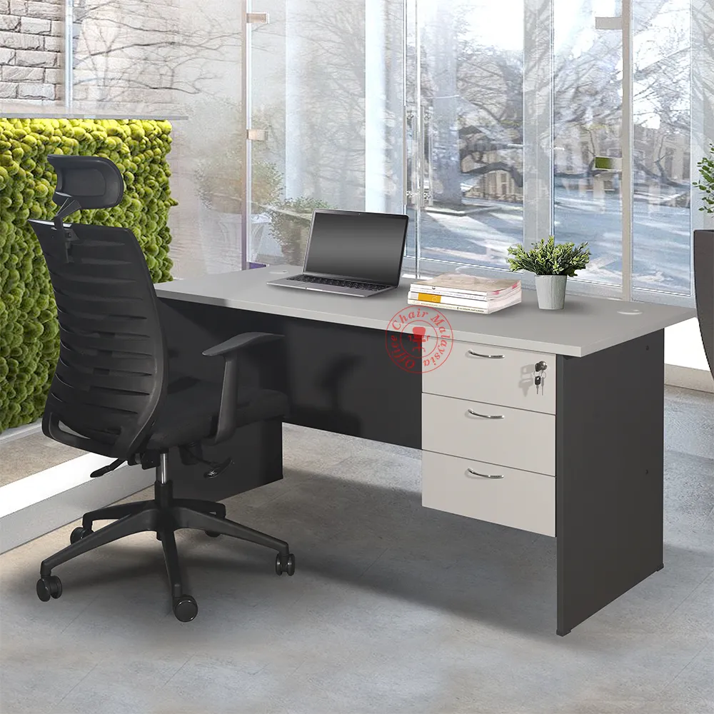 Computer Table C/w Hanging Pedestal 3D | Meja Pejabat | Meja Komputer ...