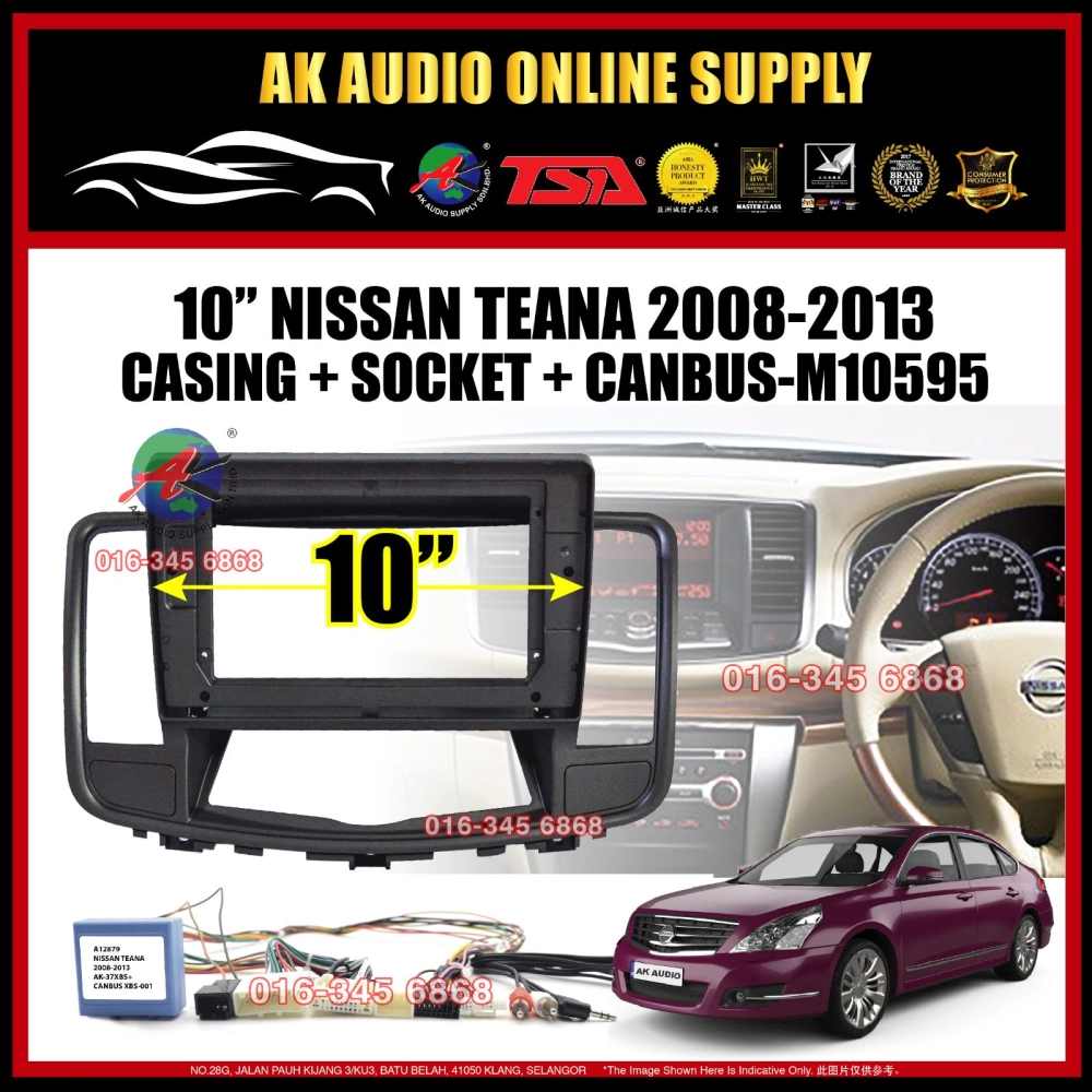 Nissan Teana 2008 - 2013 Android Player 10" inch Casing + Socket  with Canbus -M10595