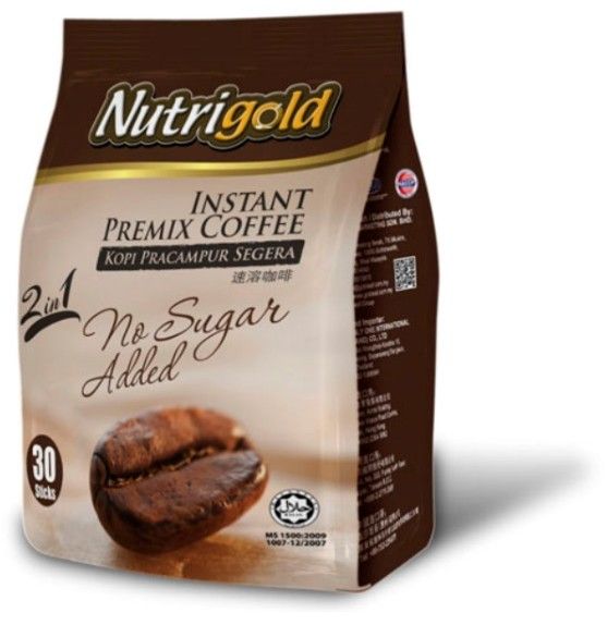 Nutrigold 2 in 1 Instant Coffee (No Sugar) 15g x 25's