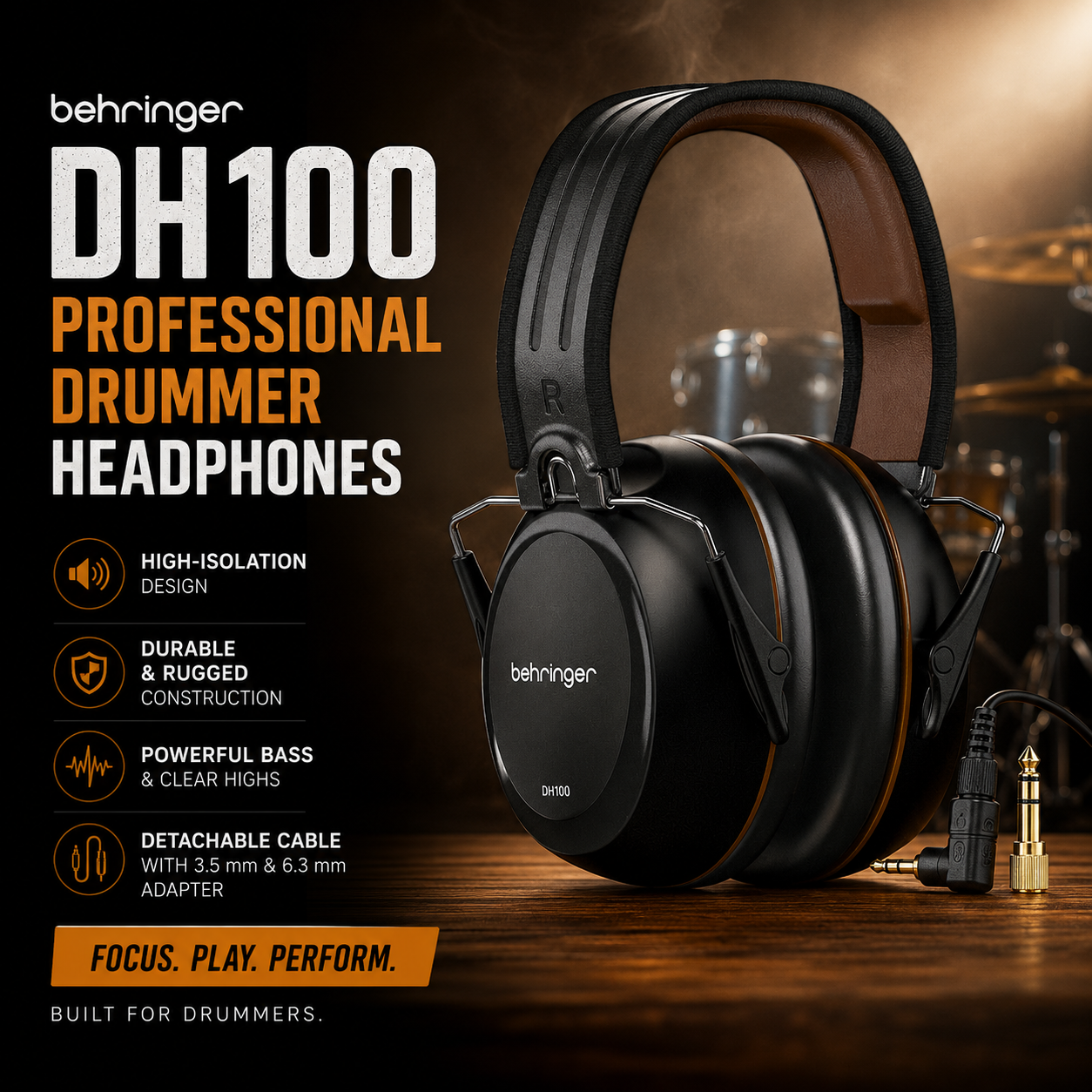 Behringer DH100 – Professional Drummer Headphones