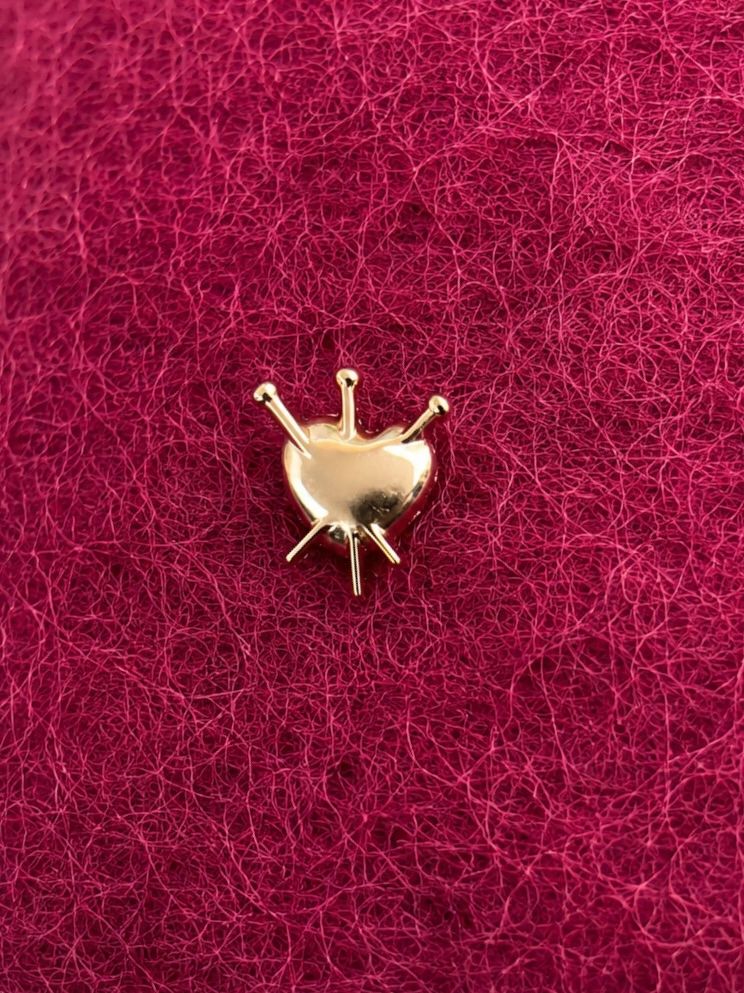 Gold heart Titanium Stud