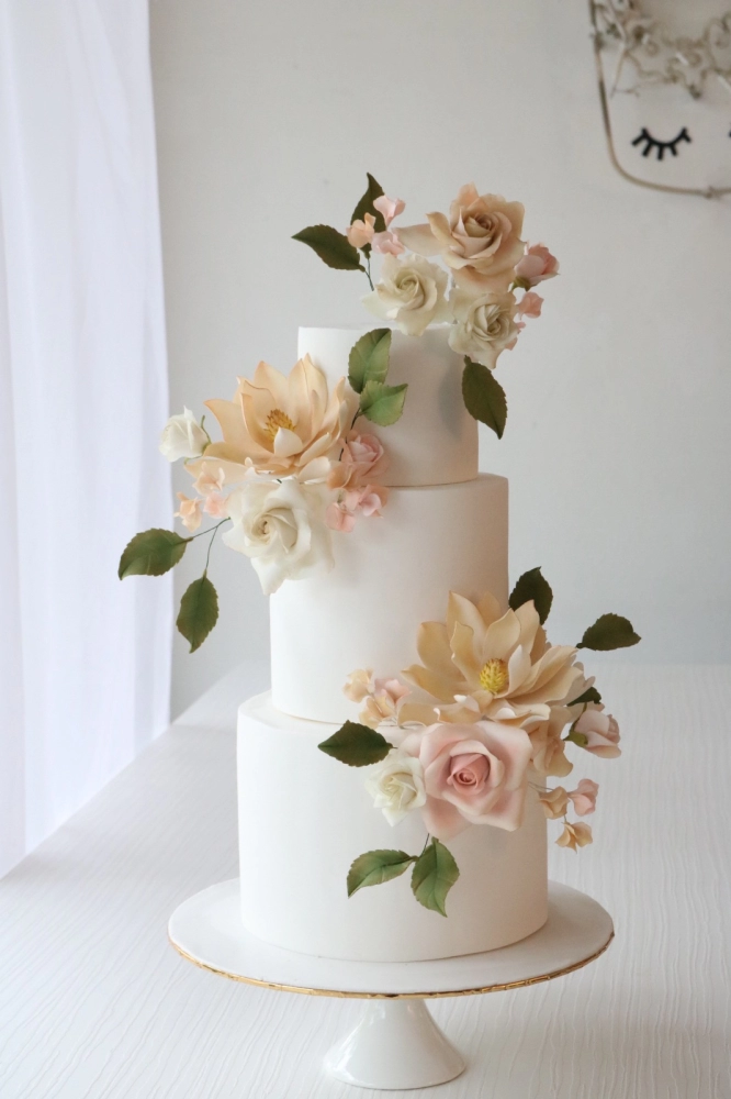 Flower Wedding Cake 3 Tier