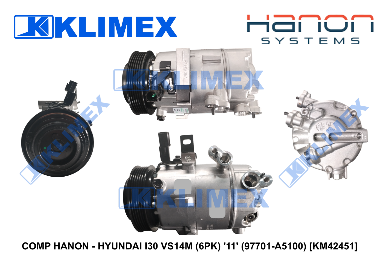 COMP HANON - HYUNDAI I30 VS14M (6PK) '11' (97701-A5100) [KM42451]