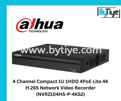 4 Channel Compact 1U 1HDD 4PoE Lite 4K H.265 Network Video Recorder (NVR2104HS-P-4KS2)