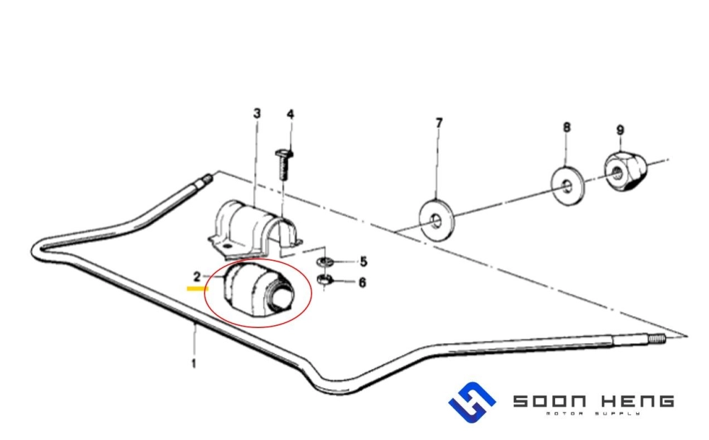 BMW E21 with engine M10/ M20 - Front Torsion bar Bush (Original BMW)