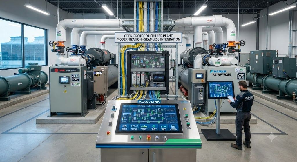 Open-protocol chiller plant modernization