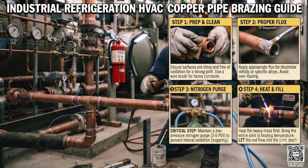 HVAC copper pipe brazing industrial refrigeration guide
