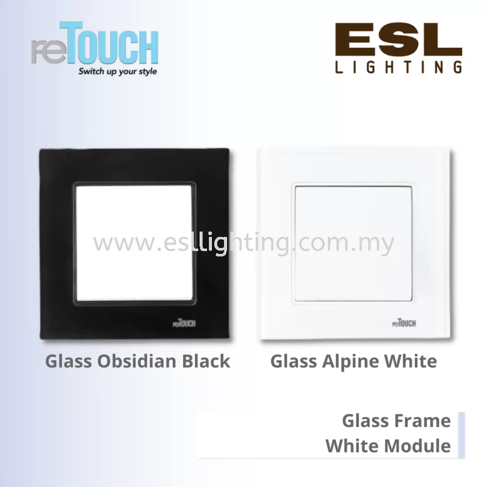 RETOUCH GRAND ELEMENTS - GLASS FRAME - WHITE MODULE - GLASS OBSIDIAN BLACK GLASS ALPINE WHITE