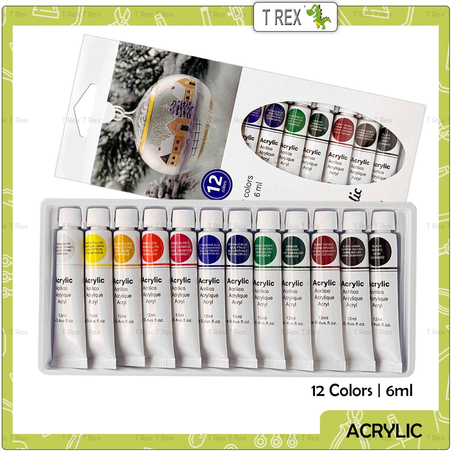 Art & Craft Acrylic Colour Painting Set 6ml – 12 Colors