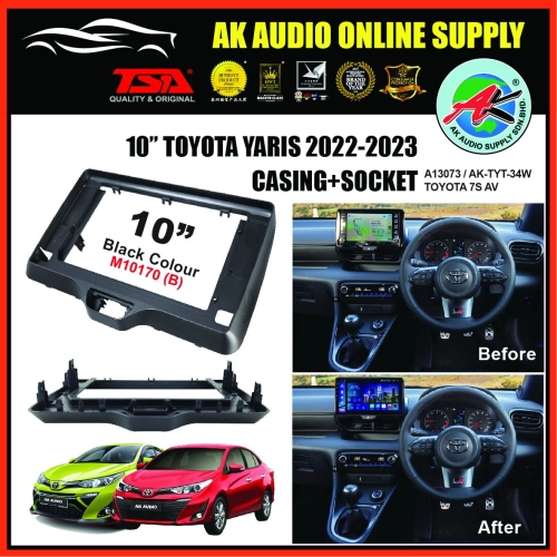 Toyota Yaris 2022 - 2023 ( MODEL B ) Android Player 10 Casing +Socket - M10170 - AK Audio Supply Sdn Bhd