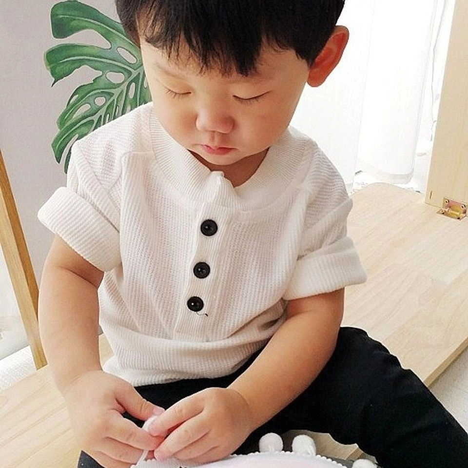 Korean Baby Boy Short Sleeve Polo Shirt