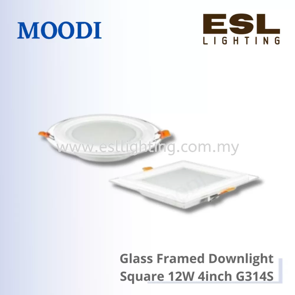 MOODI Glass Framed Downlight Square 12W - G314R 4inch
