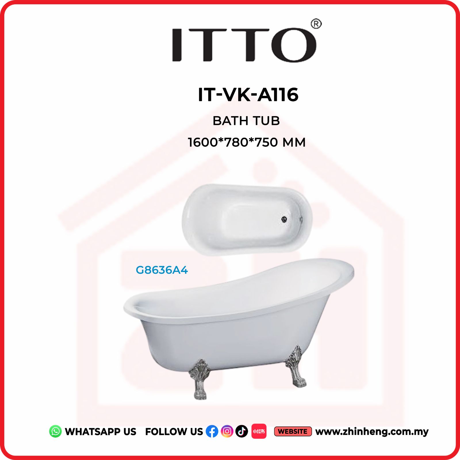 ITTO BATH TUB  IT-VK-A116