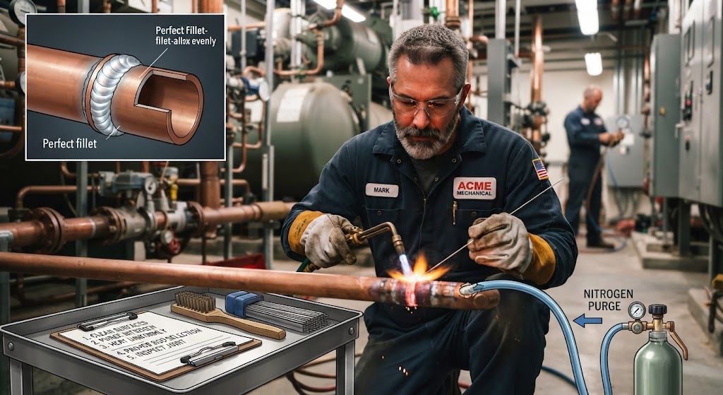 HVAC industrial refrigeration brazing best practices