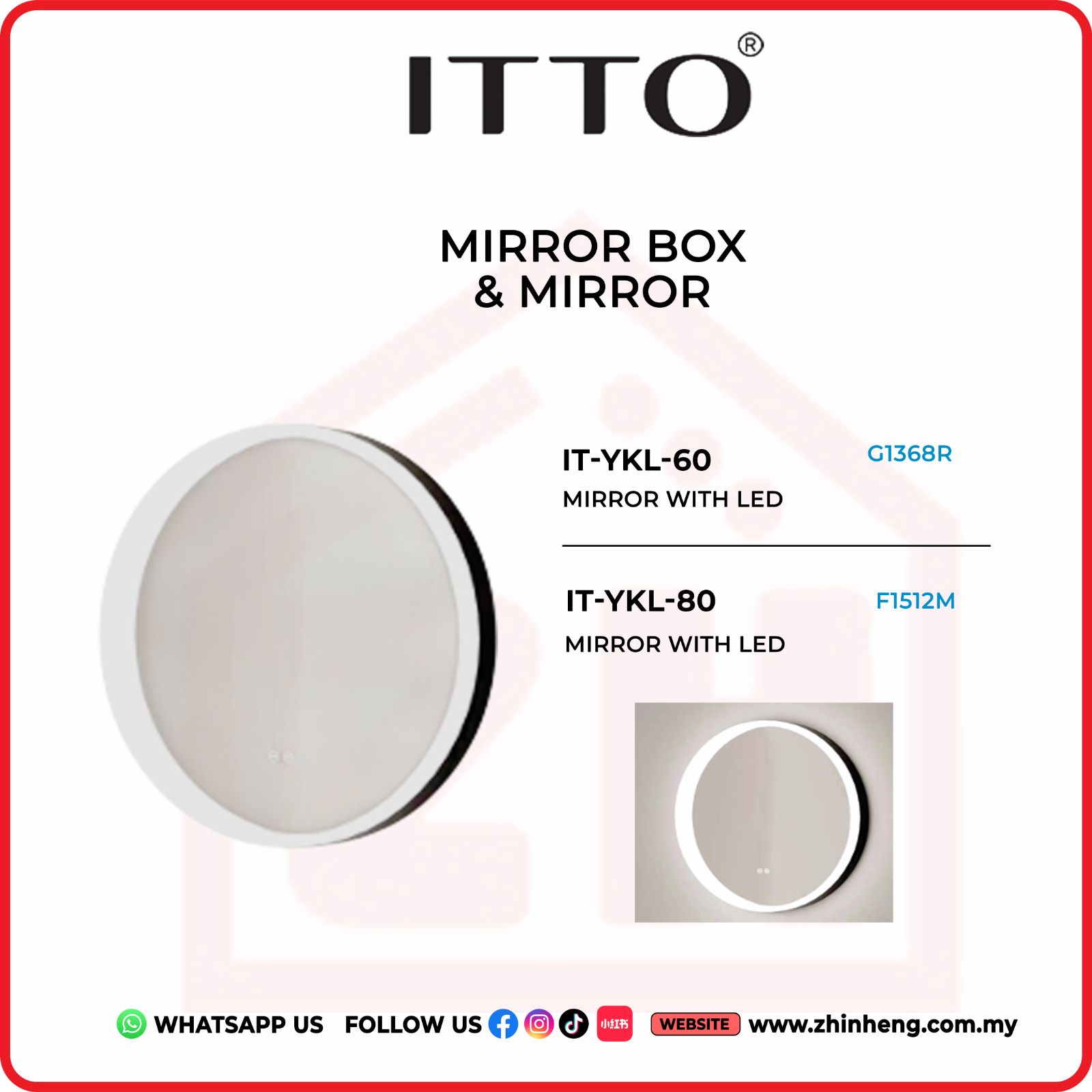​​​​​​​ITTO MIRROR WITH LED IT-YKL-60 + IT-YKL-80