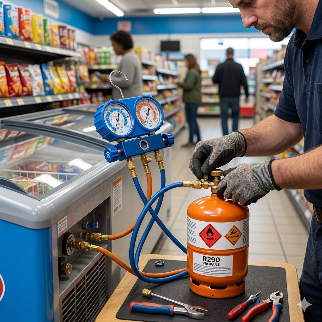 R290 refrigerant top-up equipment