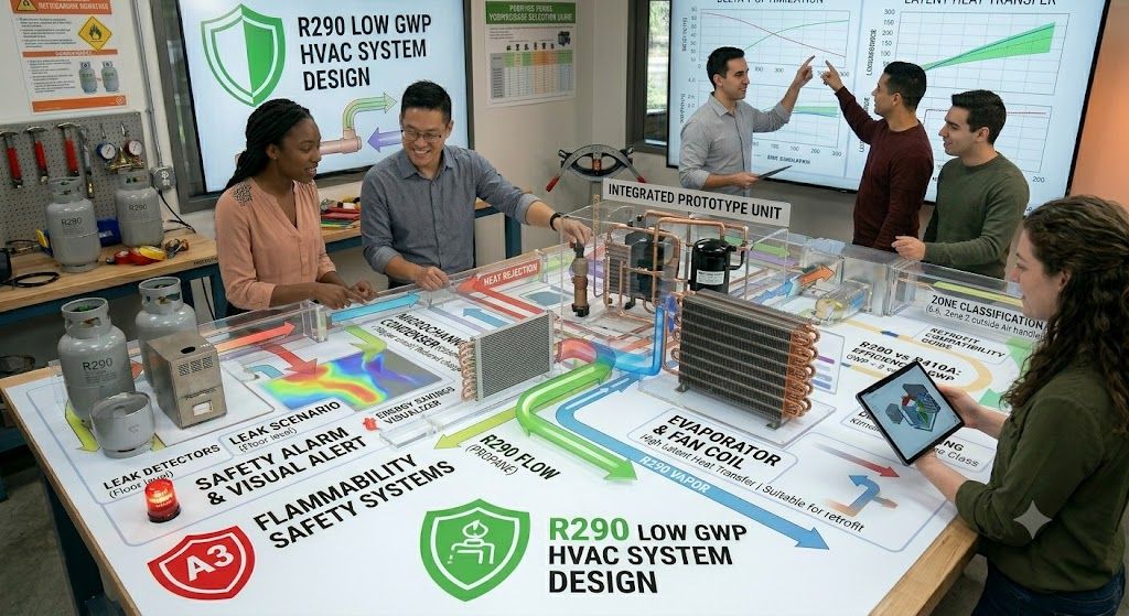 R290 low GWP HVAC system design