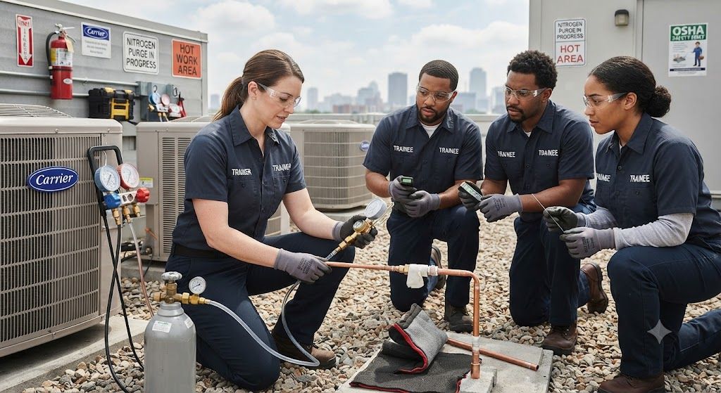 safe copper brazing practices HVAC training