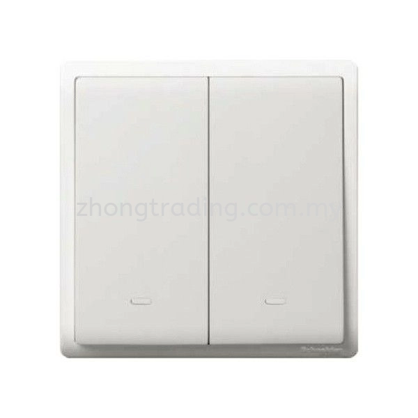 Schneider Pieno 2 Gang 1 Way Switch -white