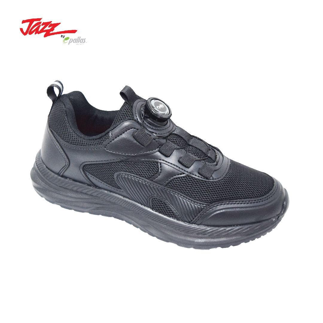 BUTTON-UP BLACK SCHOOL SHOE (205/307-0232-BK)(PT.NN)