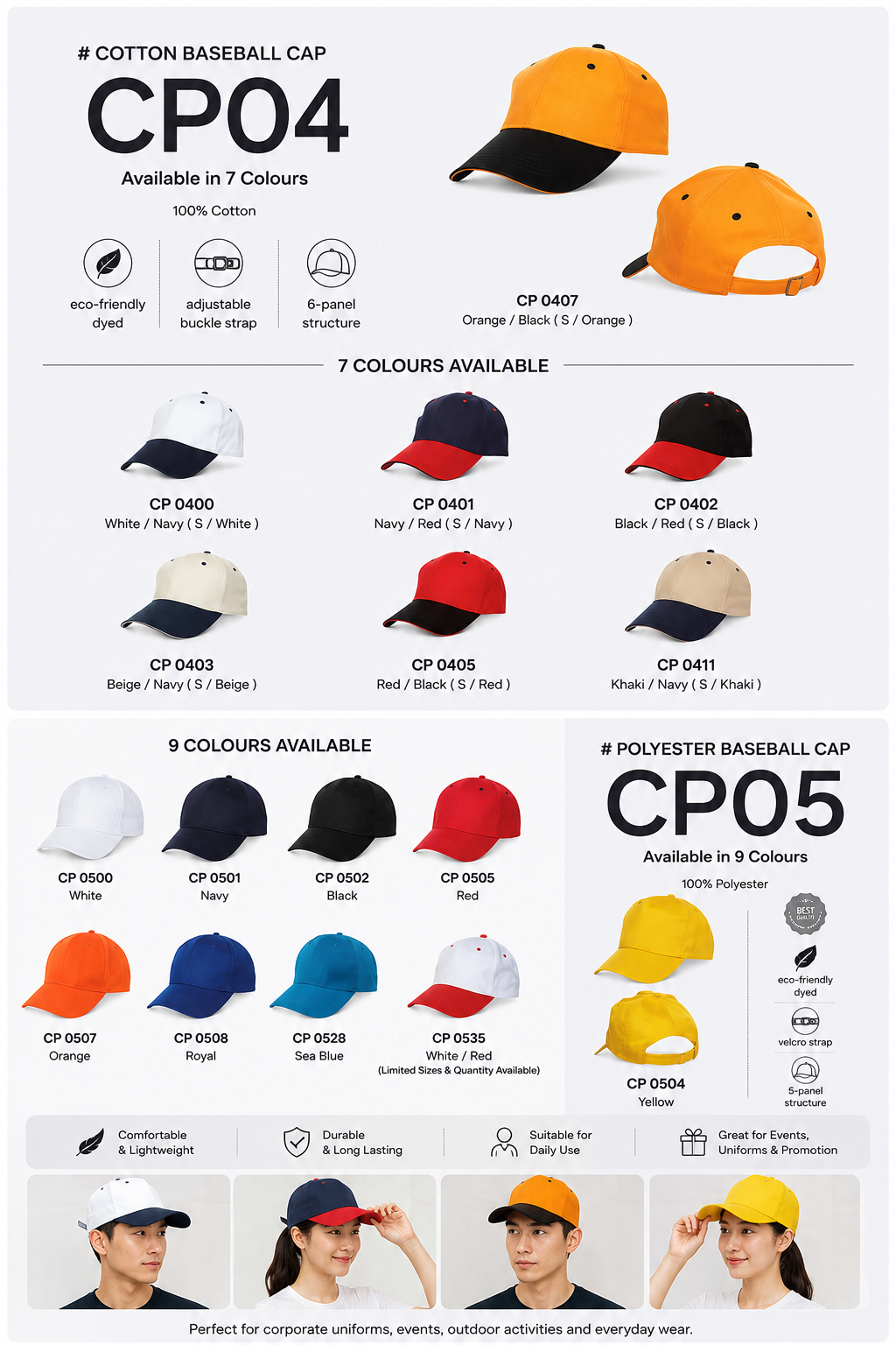 CP04 & CP05 Baseball Cap｜Classic Custom Cap Collection