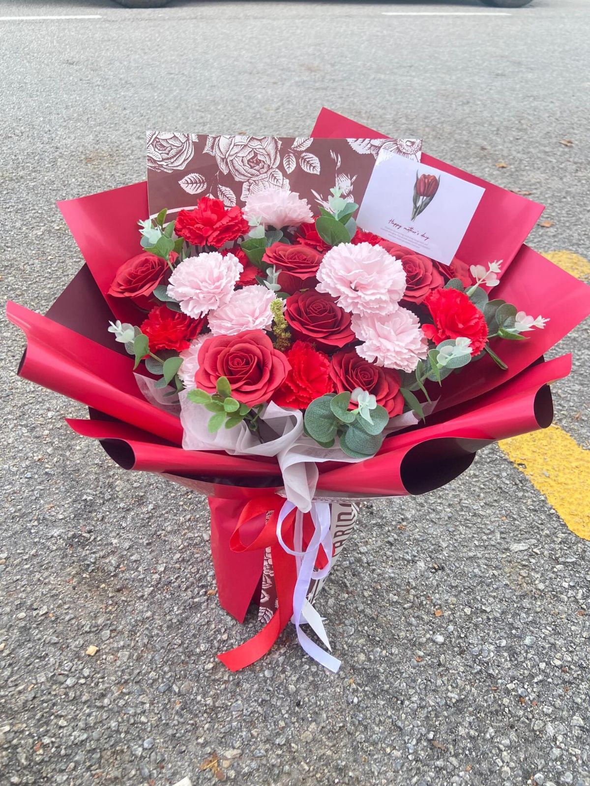 Classic Red Soap Flower Bouquet