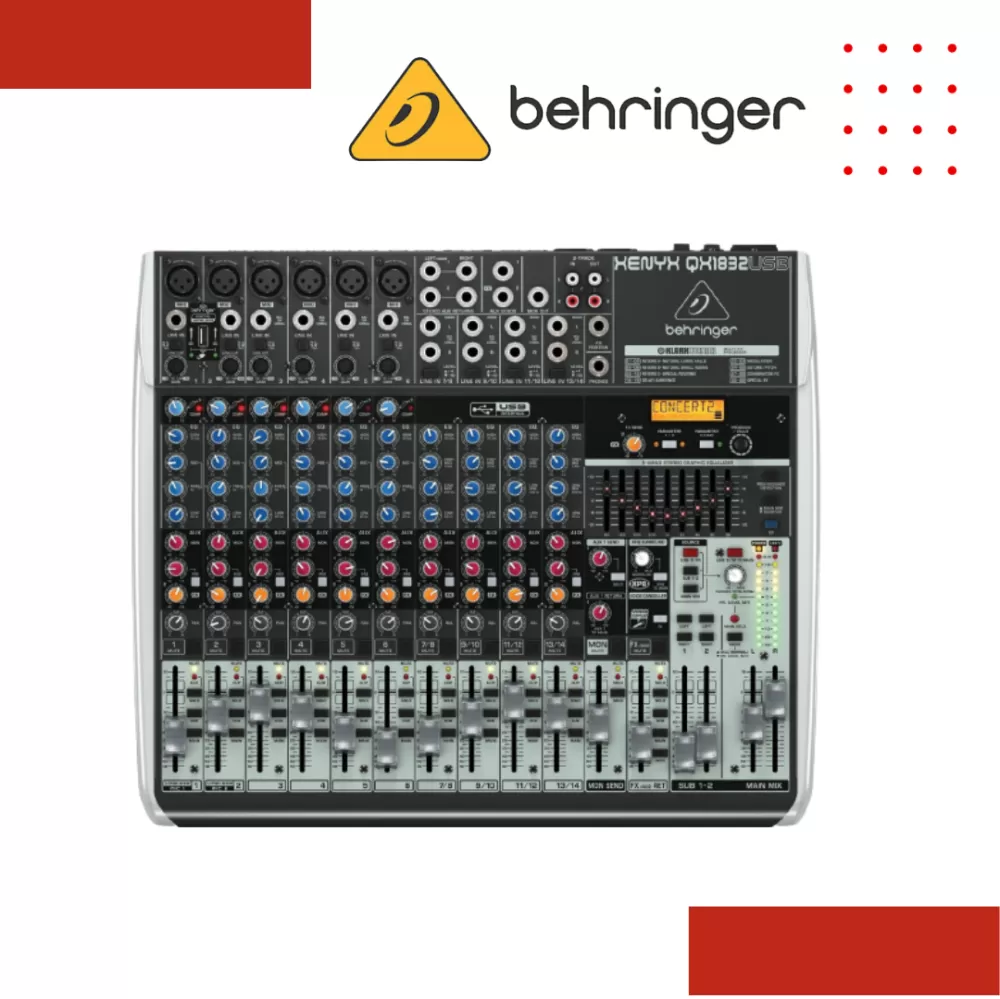 Behringer XENYX QX1832USB Mixer with USB and Effects
