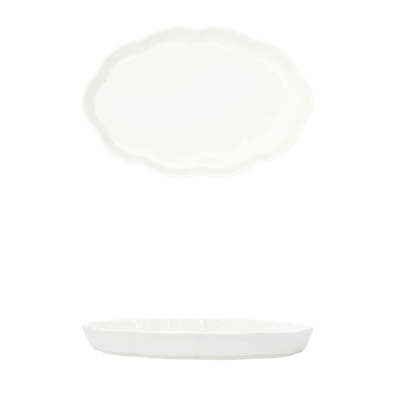 YX-BC-11'' Blooming Oval Straight Edge Plate 11 绽放椭圆直边盘