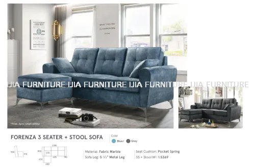 Forenza 3 Seater + Stool Sofa