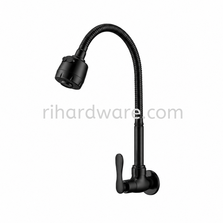 SANIWARE Black Flexible Wall Kitchen Sink Tap SFC-304-6003973