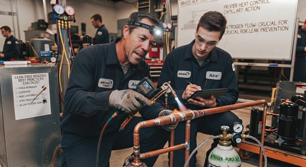 HVAC copper brazing leak-free best practices refrigeration