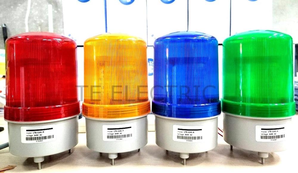 4" LED REWARNING LIGHT / LED REVOLVING LIGHT WITH BUZZER YELLOW / RED / GREEN / BLUE 240VAC 4 INCH INDUSTRIAL WARNING LAMP