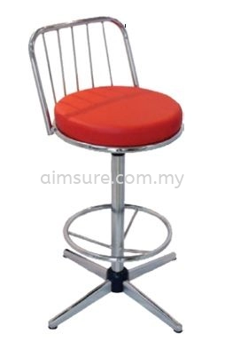 High Bar Stool with backrest and round ring AIM776C