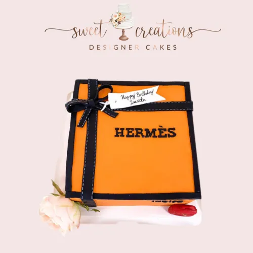 8" Luxury - Hermes Box Cake ( Fondant Cake)