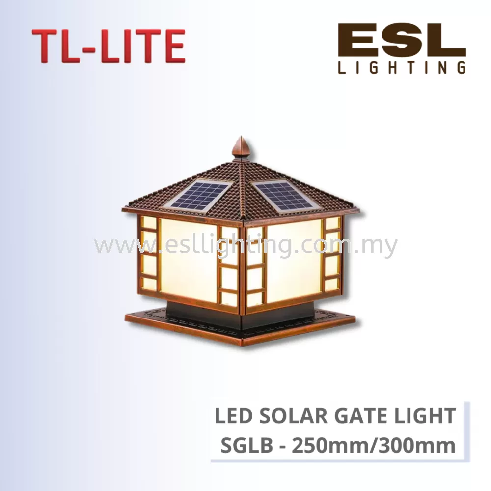 TL-LITE SOLAR LIGHT - LED SOLAR GATE LAMP (SGLB) - 250mm/300mm