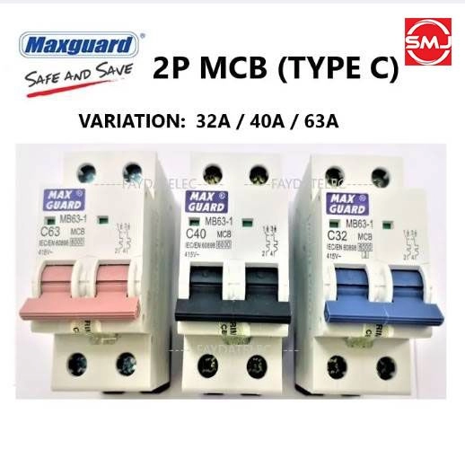 Maxguard 63A 2 Pole 6kA MCB (SIRIM APPROVED)