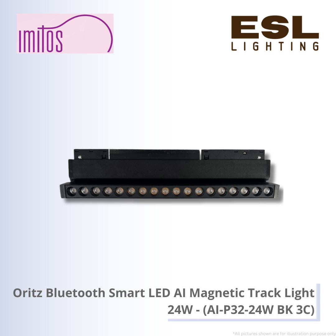 IMITOS Oritz Bluetooth Smart LED AI Magnetic Track Light 24W - AI-P32-24W BK 3C
