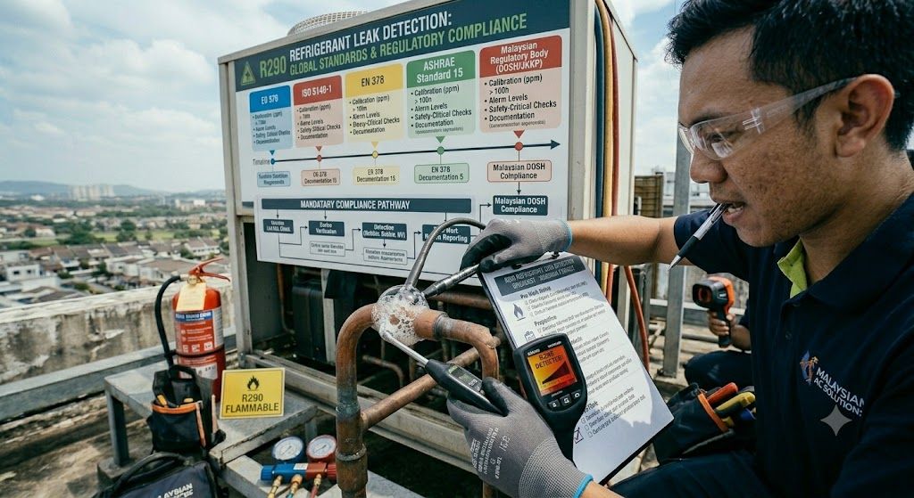R290 flammable refrigerant leak detection