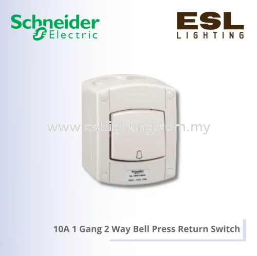 SCHNEIDER Kavacha 10A 1 Gang 2 Way Bell Press Return Switch - CSW110BPR GY