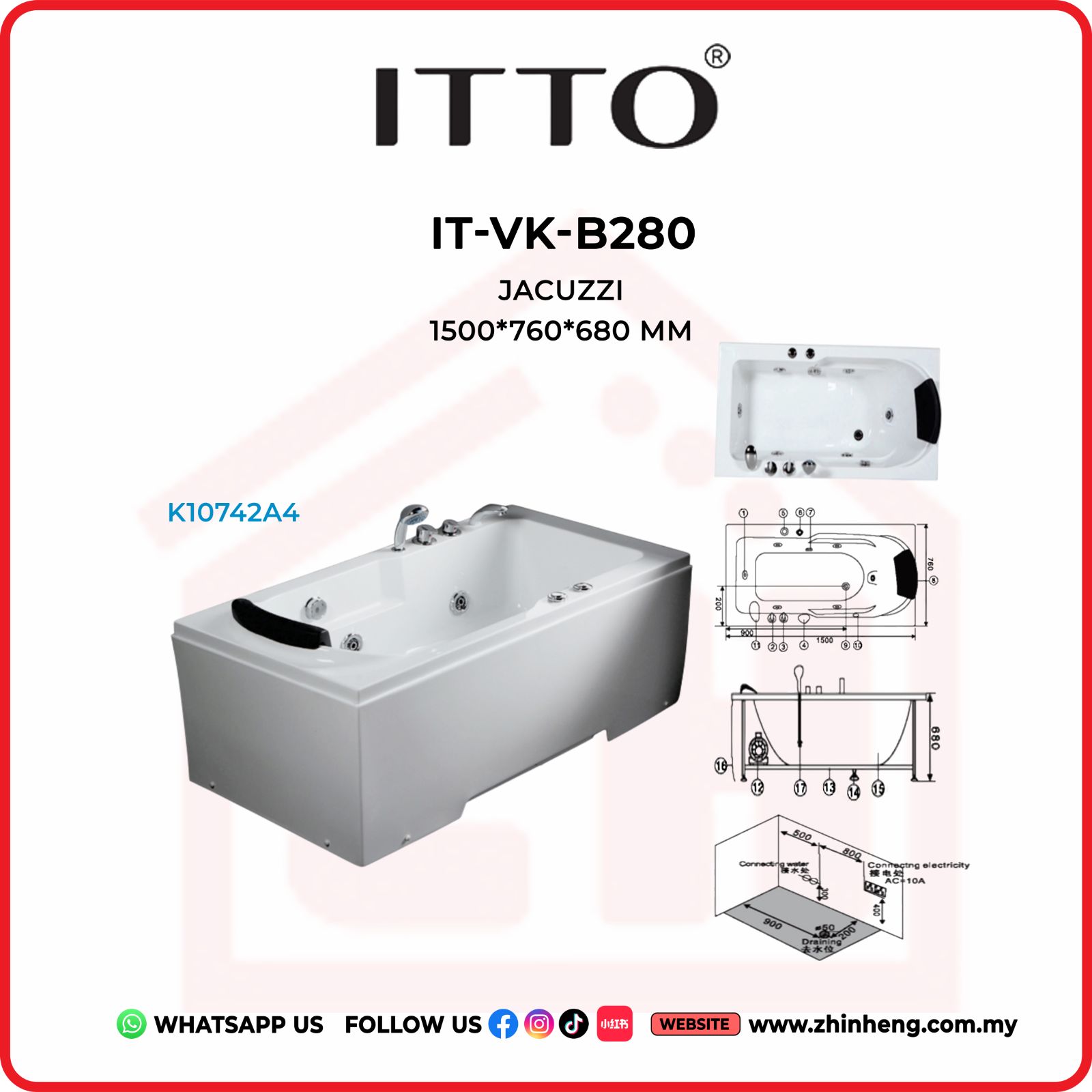 ITTO JACUZZI  IT-VK-B280