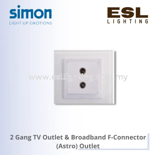 SIMON V8 SERIES 2 Gang TV Outlet & Broadband F-Connector (Astro) Outlet - 80478S