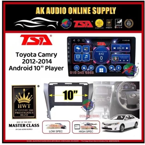 [ MTK 2+32GB ] TSA Toyota Camry 2012 - 2014 Android 10'' inch Car Player Monitor