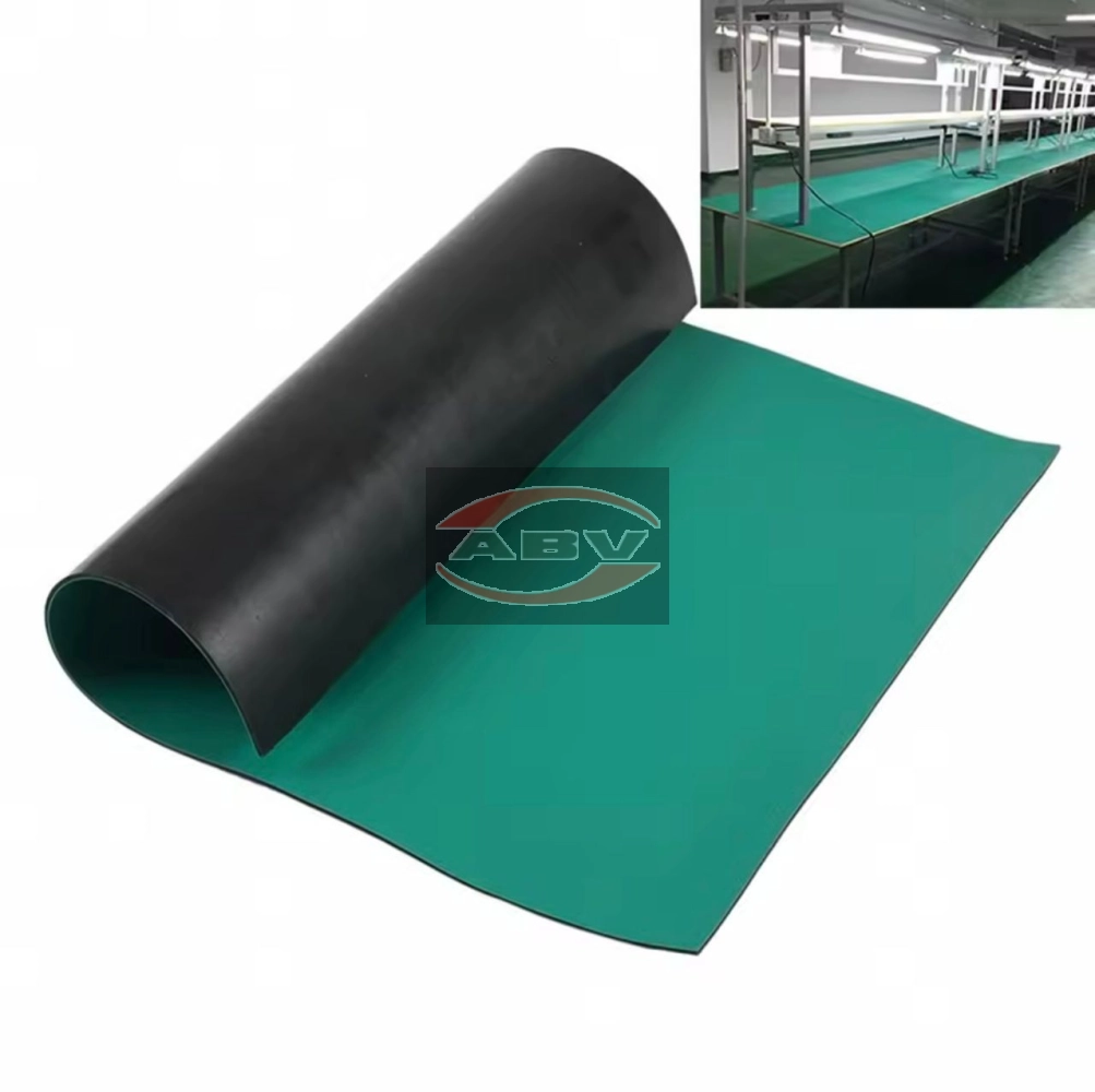 ESD Rubber Mat Green Black Anti Static Floor Mat T2mm X 1 2m X 10m esd-rubber-mat-green-black-anti-static-floor-mat-t2mm-x-1-2m-x-10m