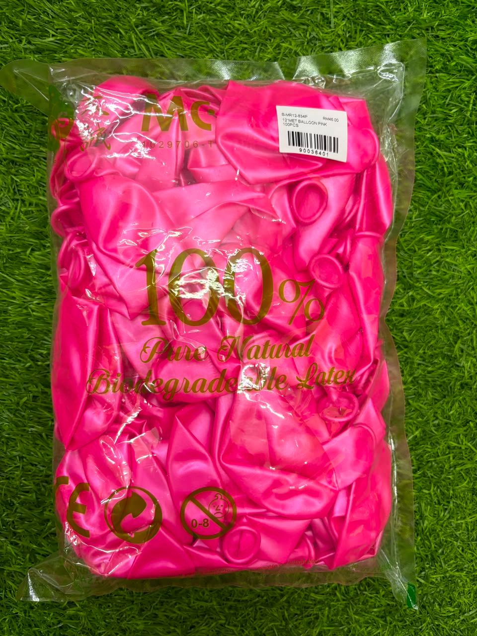 12inch Metallic Balloons - Hot Pink 50pcs (B-MR12-834P)