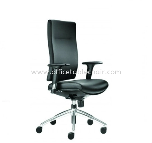 BRABUSS EXECUTIVE MEDIUM BACK PU CHAIR C/W ALUMINIUM BASE BR-2L