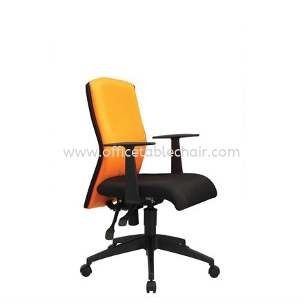 ORANGE STANDARD LOW BACK FABRIC CHAIR WITH ROCKET NYLON BASE OR3