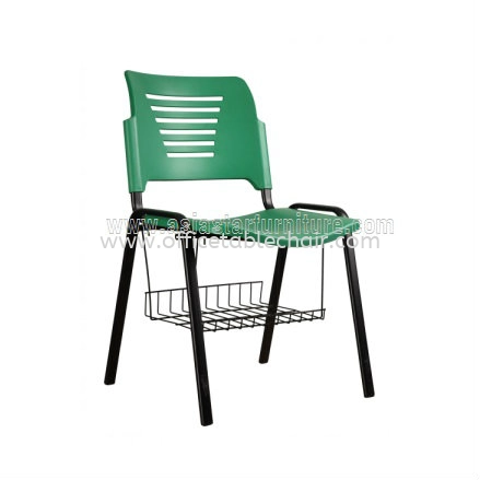 AEXIS PP CHAIR C/W BASKET & 4 LEGGED EPOXY BLACK METAL BASE ACL 56-(+BK)