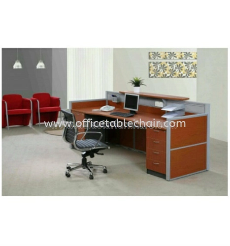 superior reception table with 2 fixed pedestal