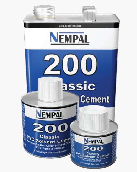 Nempal 200 Classic PVC Solvent Cement  |  Regular-Bodied Clear Solvent Cement for Bonding PVC-U / PVC Pipes & Fittings